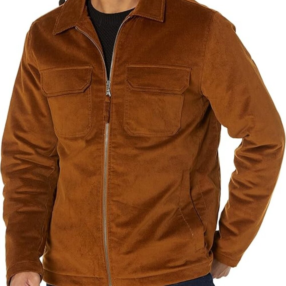 Amazon Essentials Corduroy Work Jacket Zipper Chestnut Brown XXXL